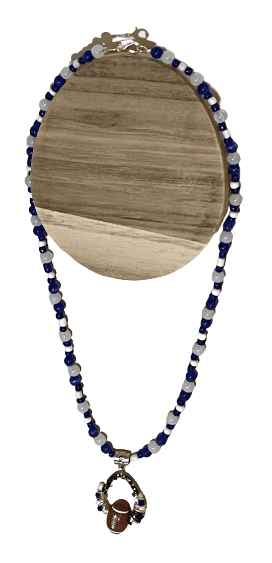 White Opalite & Blue Kyanite Necklace - 20-Inch with Tear-Shaped Resin Pendant & Silver Star