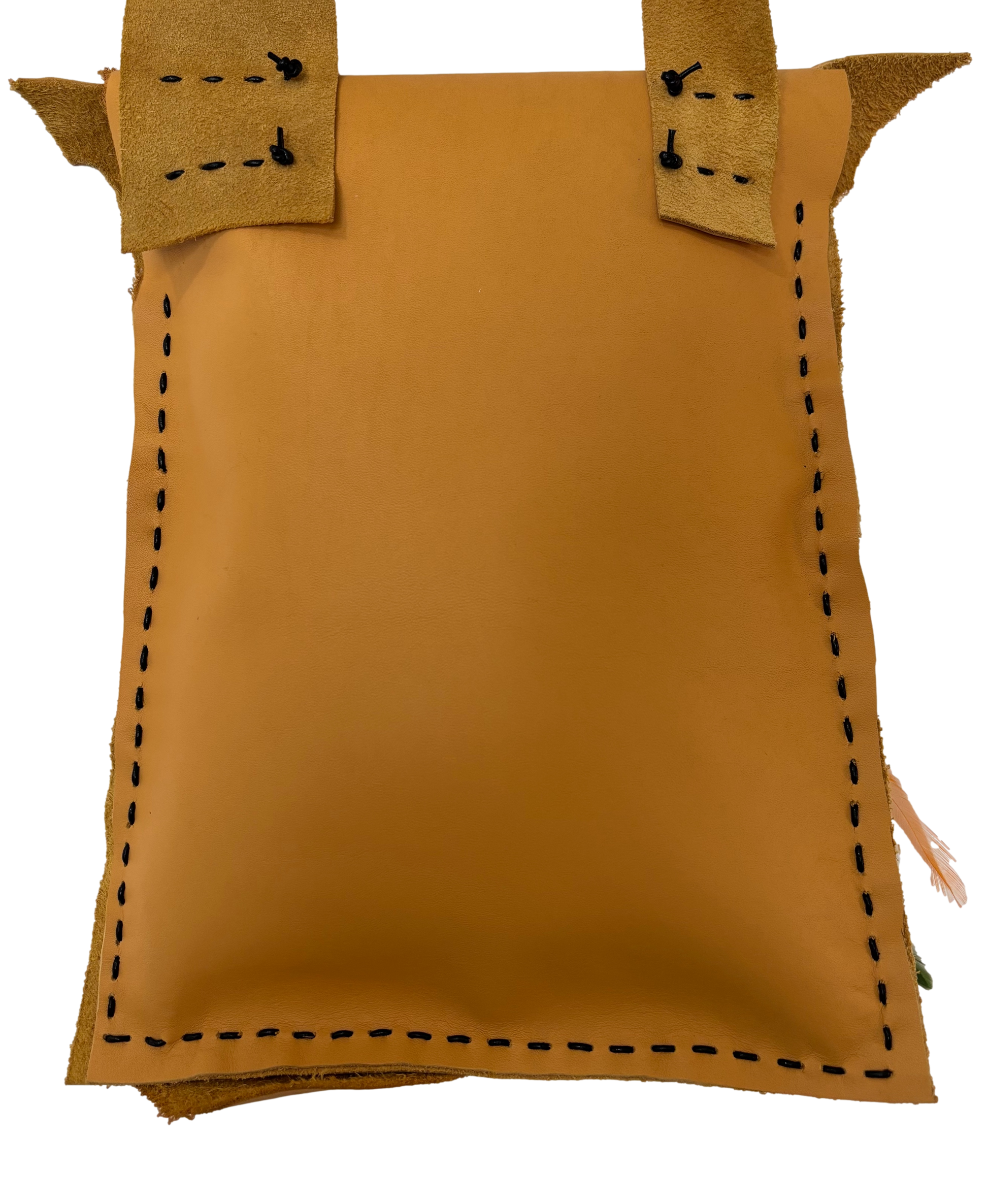 Yellow Leather Handbag - Ysleta Mission Gift Shop