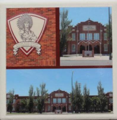 Ysleta High School Collage Coaster – Ceramic with Cork Backing 4x4 inches