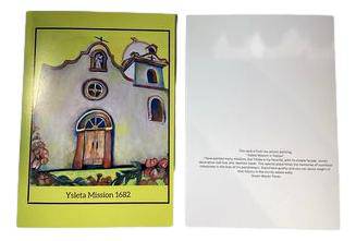 "Ysleta Mission in Yellow" Note Card - 4x6 Artist Inspiration Card Stock, Frameable