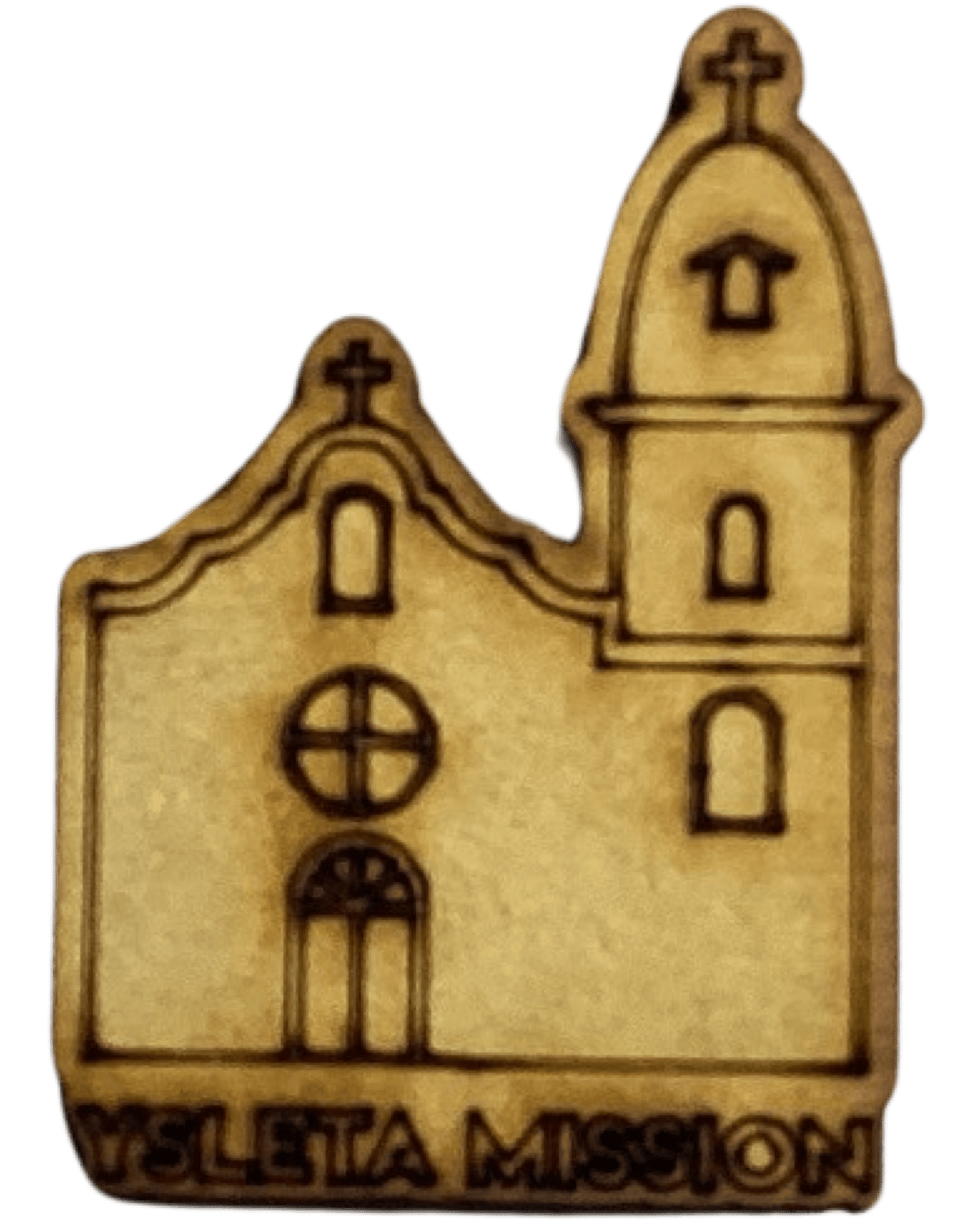 Ysleta Mission Magnet – Mini 2x2 Inches, Lasered Details