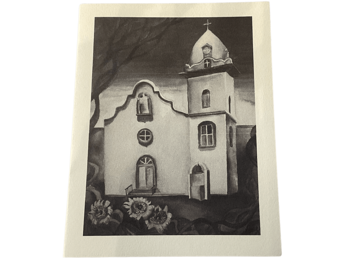 Ysleta Mission Note Card on Linen Paper - 4x6 Frameable Piece Celebrating Cultural Heritage