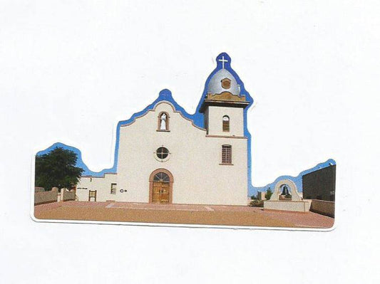 Ysleta Mission Sticker – Die-Cut Vinyl, Glossy Removable 1.75 x 3 inches