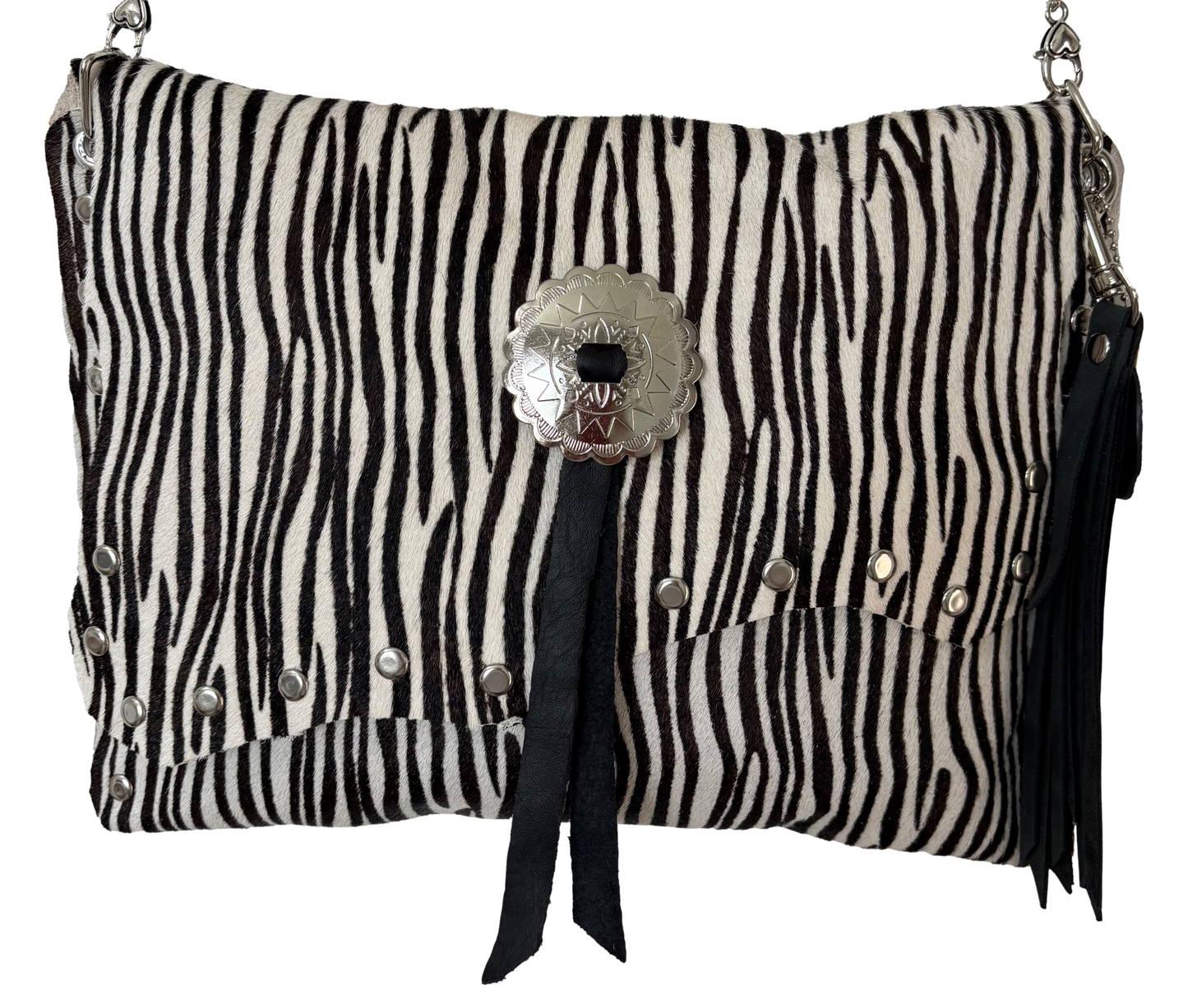 Zebra Concho Crossbody