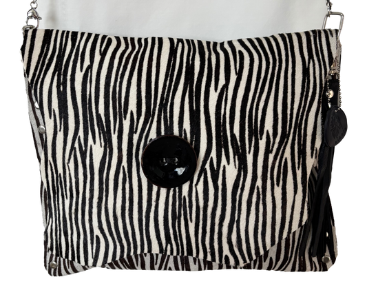 Zebra Hair-on-Hide Crossbody