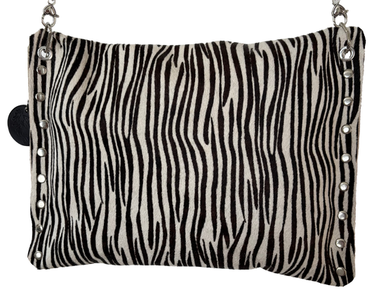 Zebra Hair-on-Hide Crossbody - Ysleta Mission Gift Shop