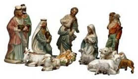 9 Nativity of 13 Handpainted Porcelain H: 6 inches X W: 2 1/2 inches - Ysleta Mission Gift Shop- VOTED 2022 El Paso's Best Gift Shop