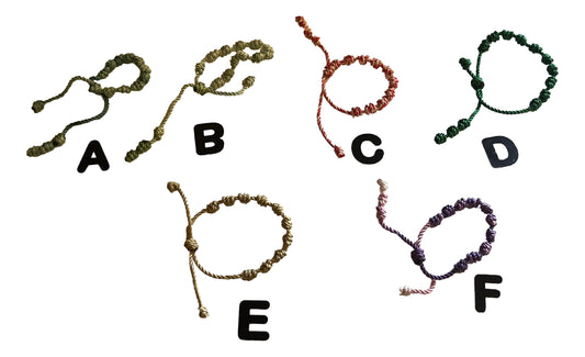 Bracelet Rosary Knotted Large Adjustible Various Designs