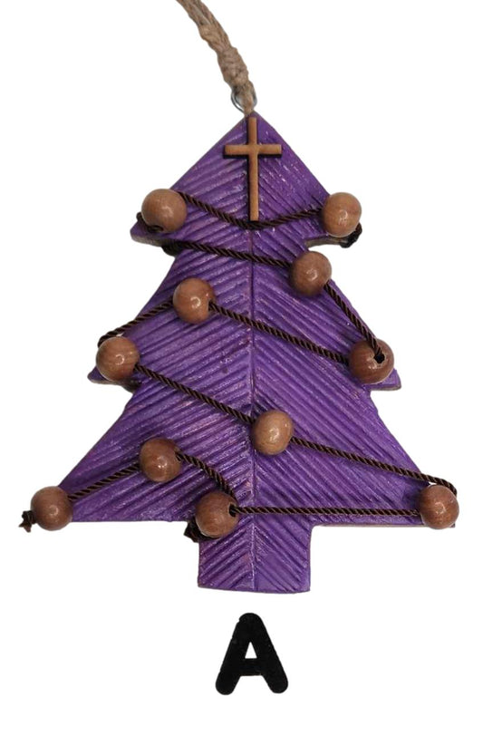 Ornament Rosary Christmas Tree Solid Wood