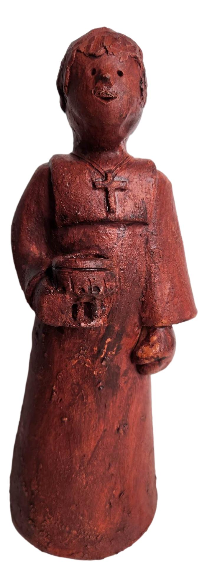Statue Friar Red Clay