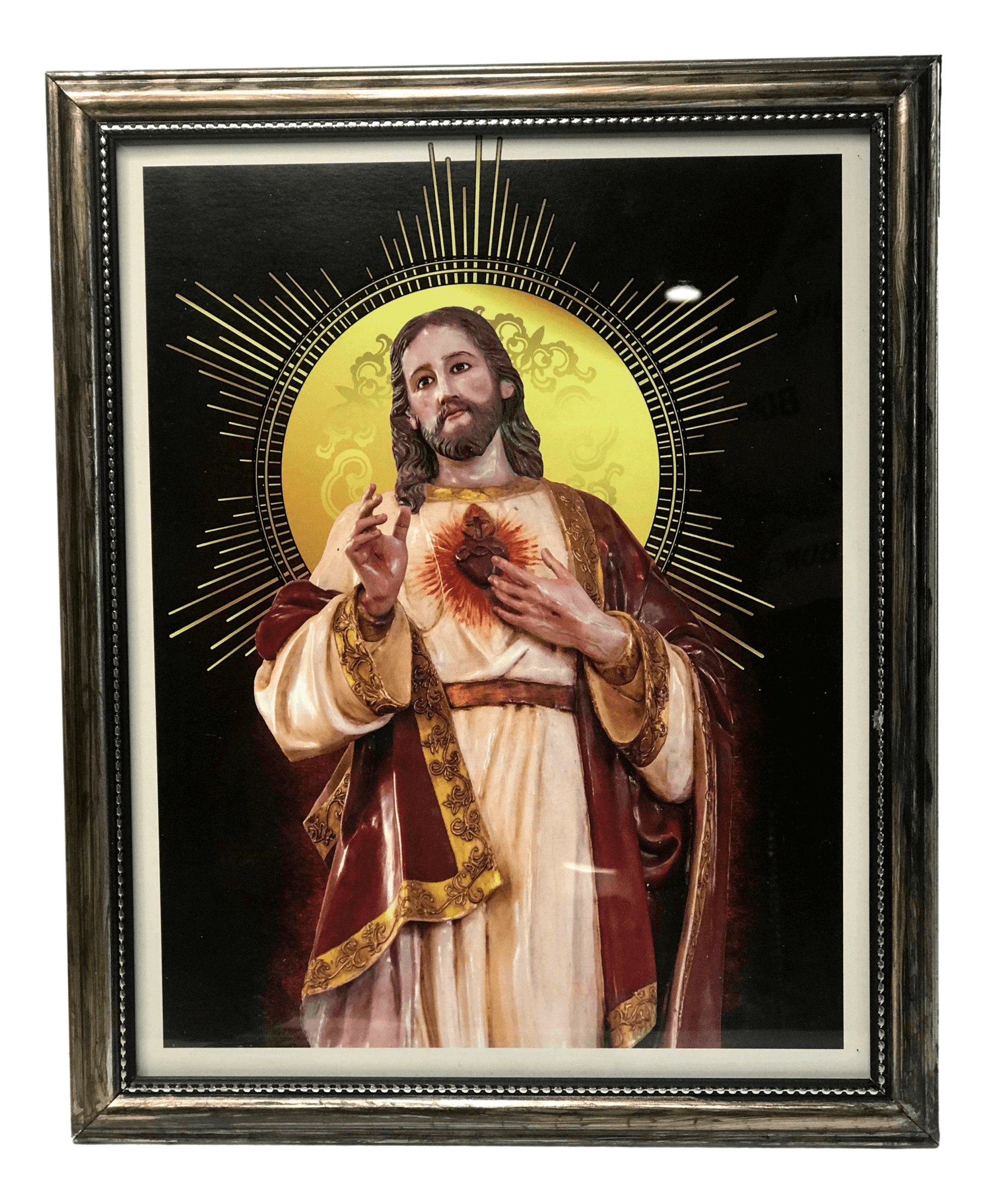 Art Frame Sacred Heart Of Jesus H: 11 inches X W: 8.5 inches - Ysleta Mission Gift Shop- VOTED 2022 El Paso's Best Gift Shop