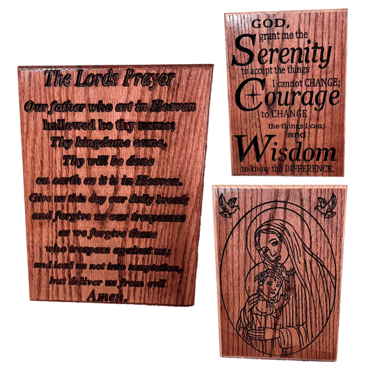 Laser Cut Dark Wood Religious Images - Ysleta Mission Gift Shop