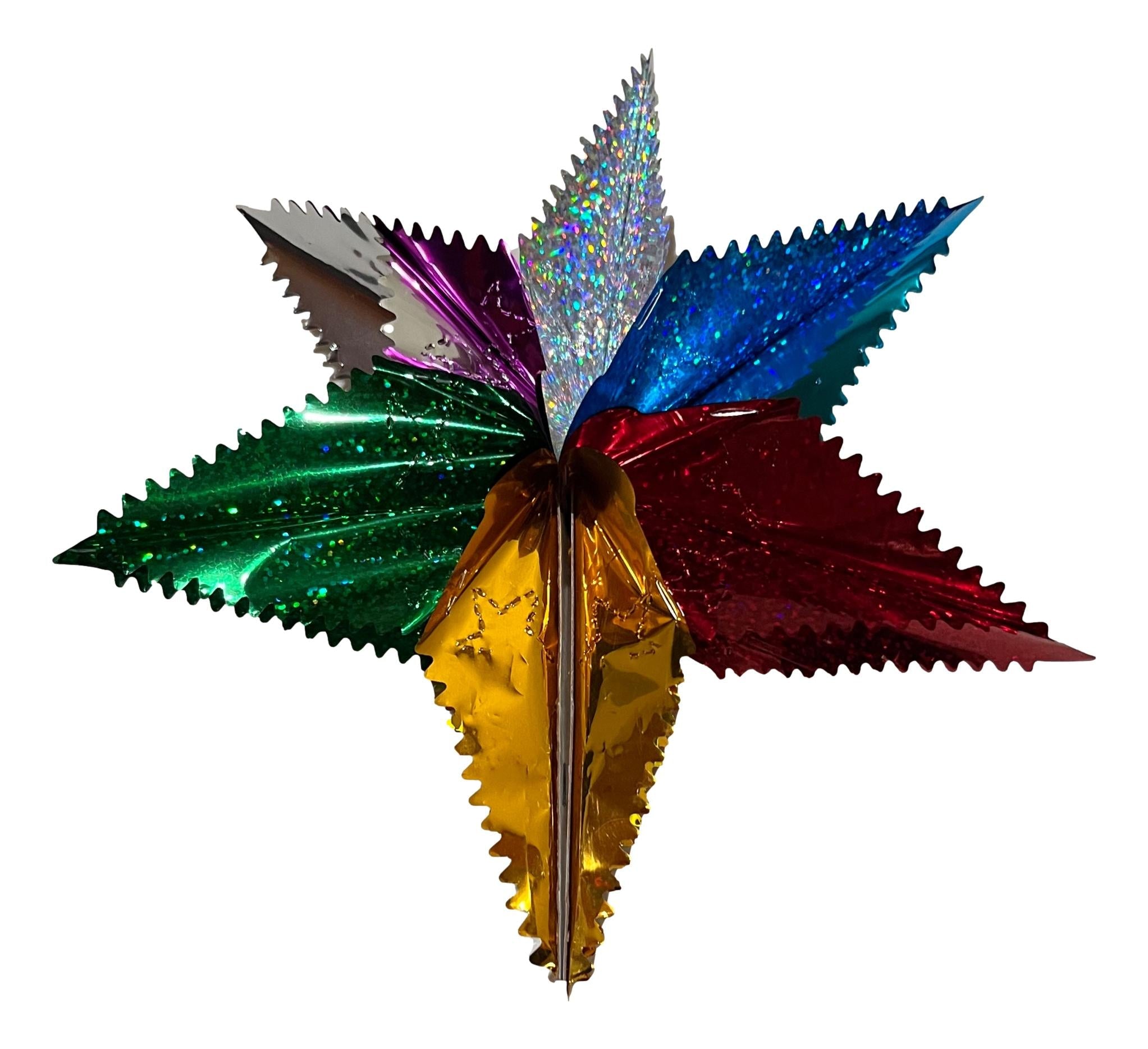 Banner Christmas Star Multiple Color Handcrafted By Skilled Mexican Artisans - Ysleta Mission Gift Shop- VOTED 2022 El Paso's Best Gift Shop