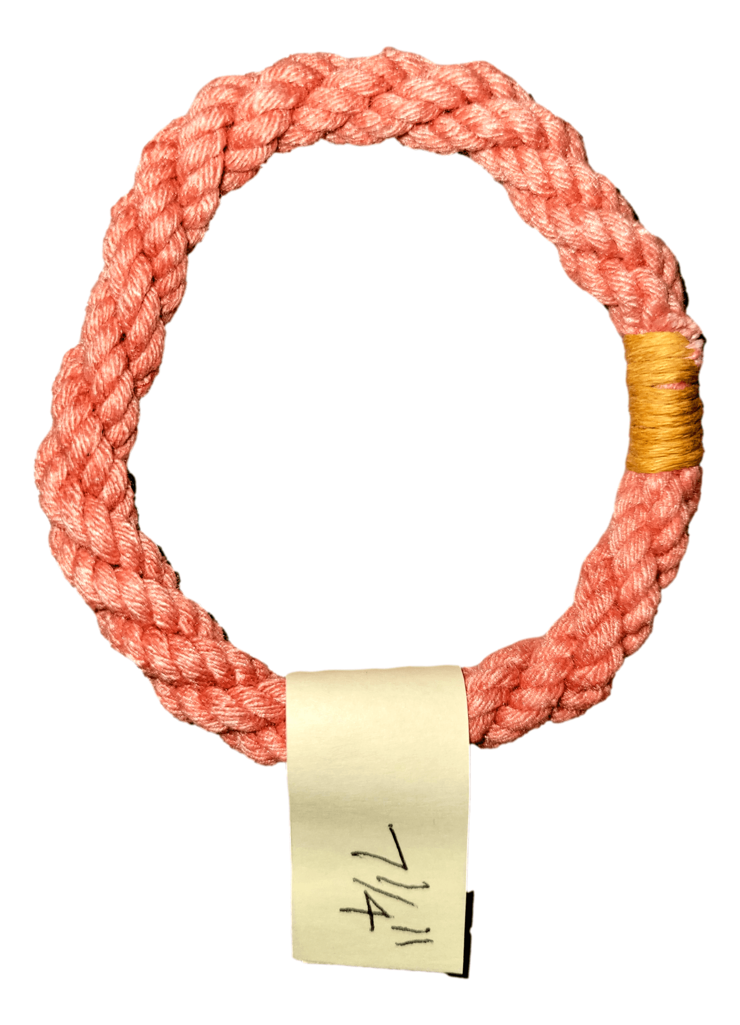 Bracelet Pink Rope Handcrafted Old-World Technique Slip-On Ends Secured Traditional Sailmaker's Detail - Ysleta Mission Gift Shop- VOTED El Paso's Best Gift Shop