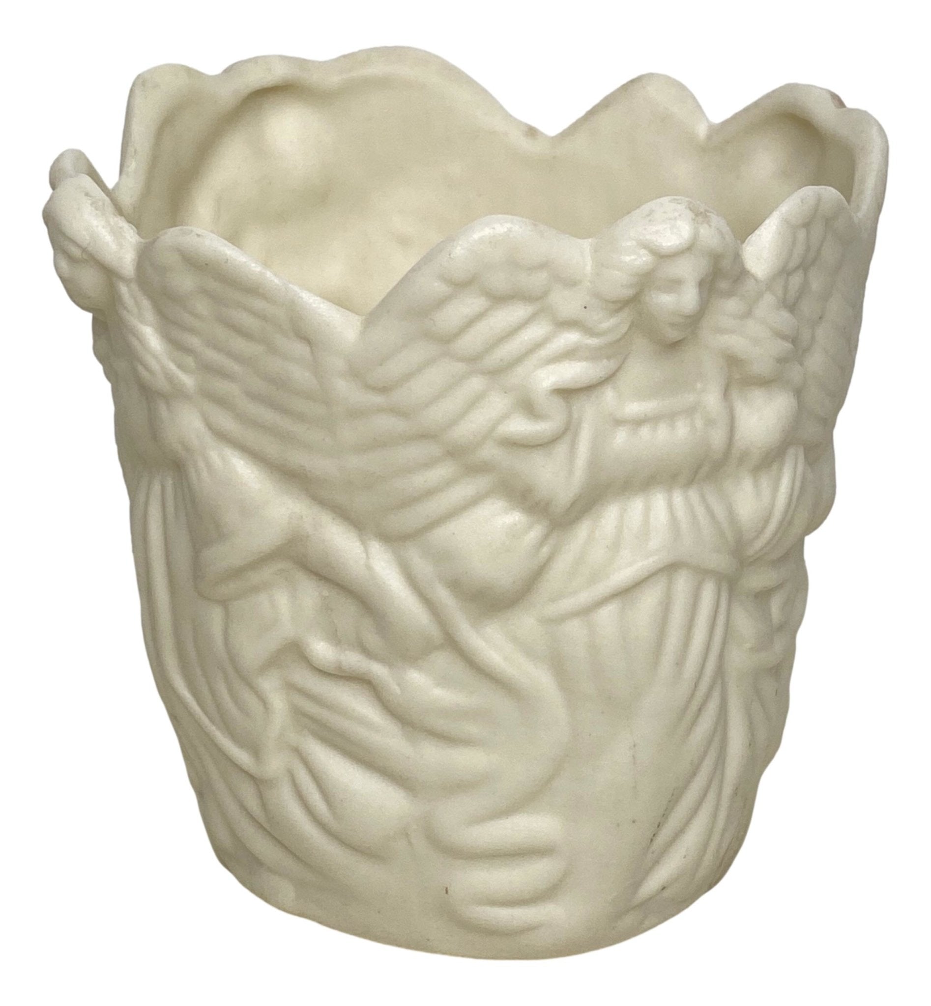 Candle Holder Bisque Ceramic Angels 2 3/4 W x 3 H Inches - Ysleta Mission Gift Shop- VOTED 2022 El Paso's Best Gift Shop
