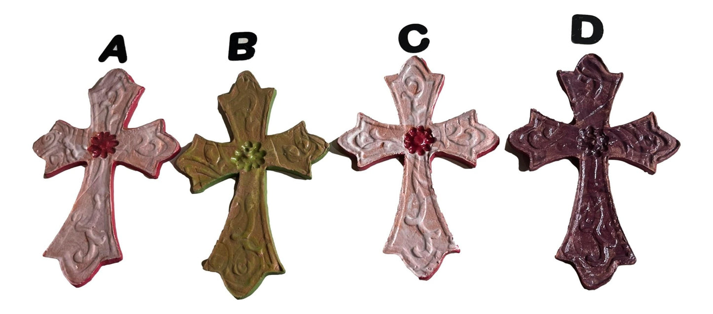 Cross Clay Various Designs Handcrafted
