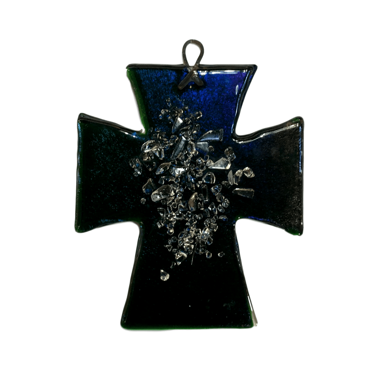 Cross Fused Glass Handcrafted Local Dichronic