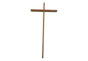 Cross Thin Light Wood Religious New Old Stock - Ysleta Mission Gift Shop- VOTED El Paso's Best Gift Shop