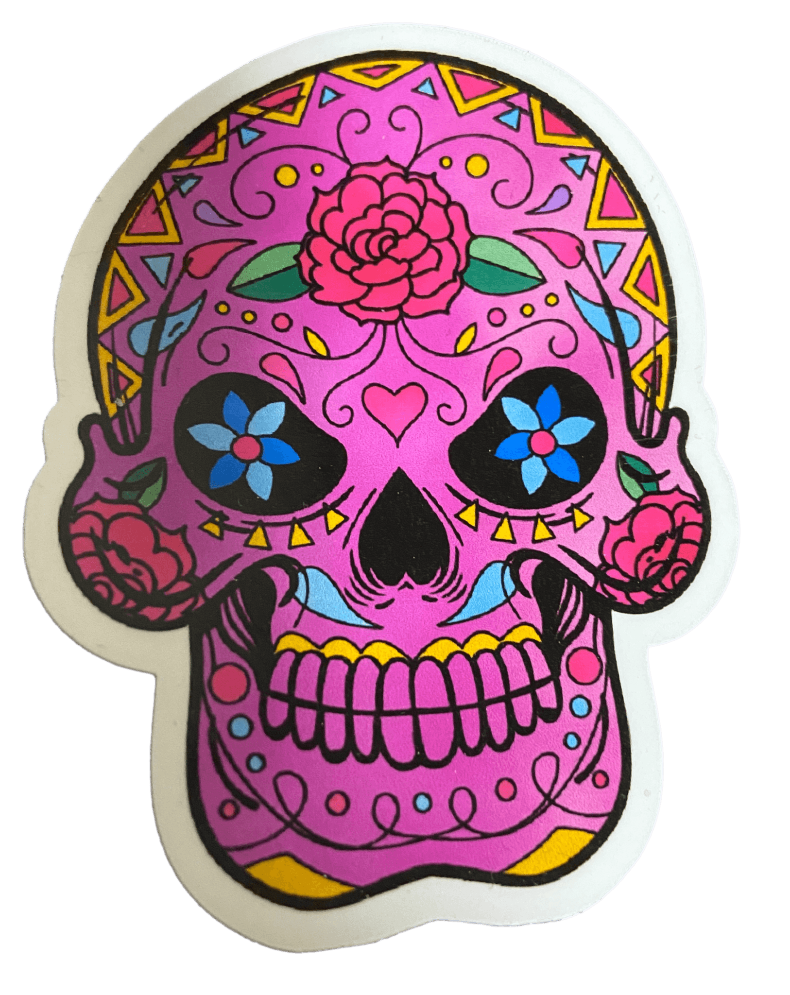 Day of the Dead 3 in. Stickers High-Quality PVC Vinyl Decorative Water-Resistant Glossy UV Resistant Skulls - Ysleta Mission Gift Shop- VOTED El Paso's Best Gift Shop