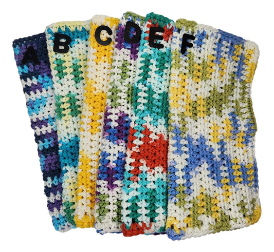 Dish Cloth Knit Single Bright Multi-Color Handwoven