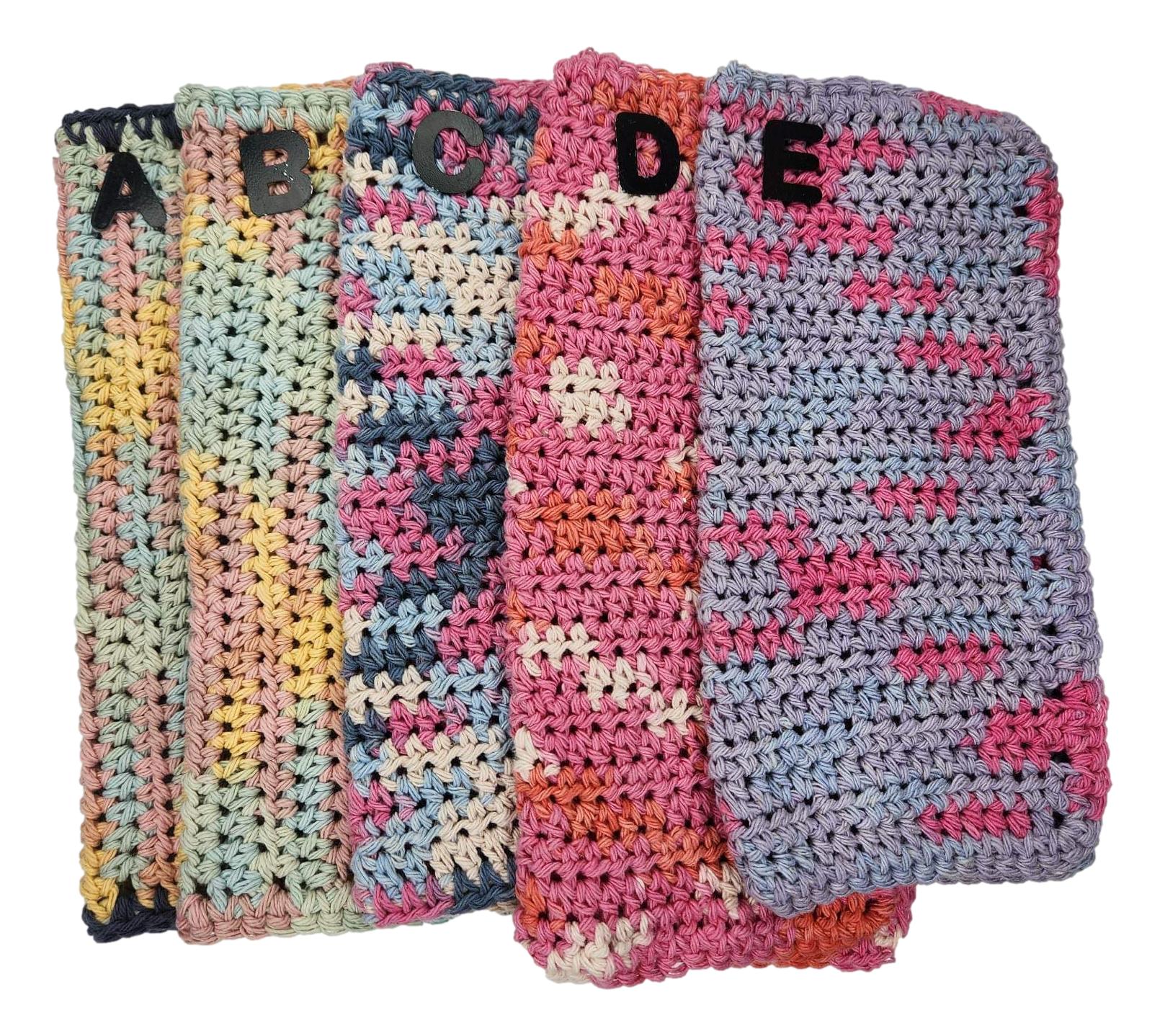 Dish Cloth Knit Single Pastel Tones Handwoven by New Mexico Artist 10 L x 9 W Inches - Ysleta Mission Gift Shop- VOTED 2022 El Paso's Best Gift Shop