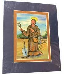Frameable Art Print Large Saint Isidor (San Isidro) Handcrafted By Art Perez 10" L 8" W - Ysleta Mission Gift Shop- VOTED El Paso's Best Gift Shop