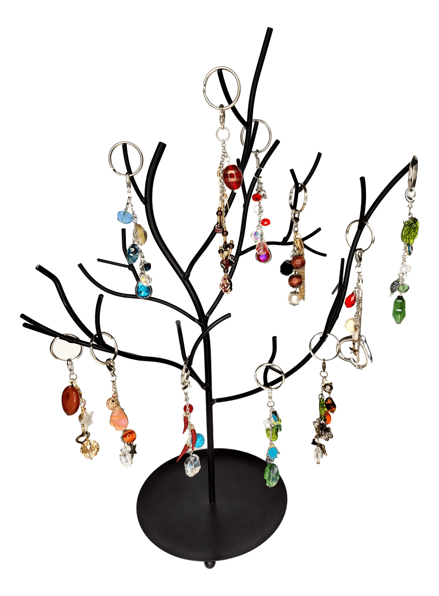 Keychain Ring Assorted Charms and Beads Handcrafted by New Mexico Artisan 4 1/2 L Inches - Ysleta Mission Gift Shop- VOTED El Paso's Best Gift Shop
