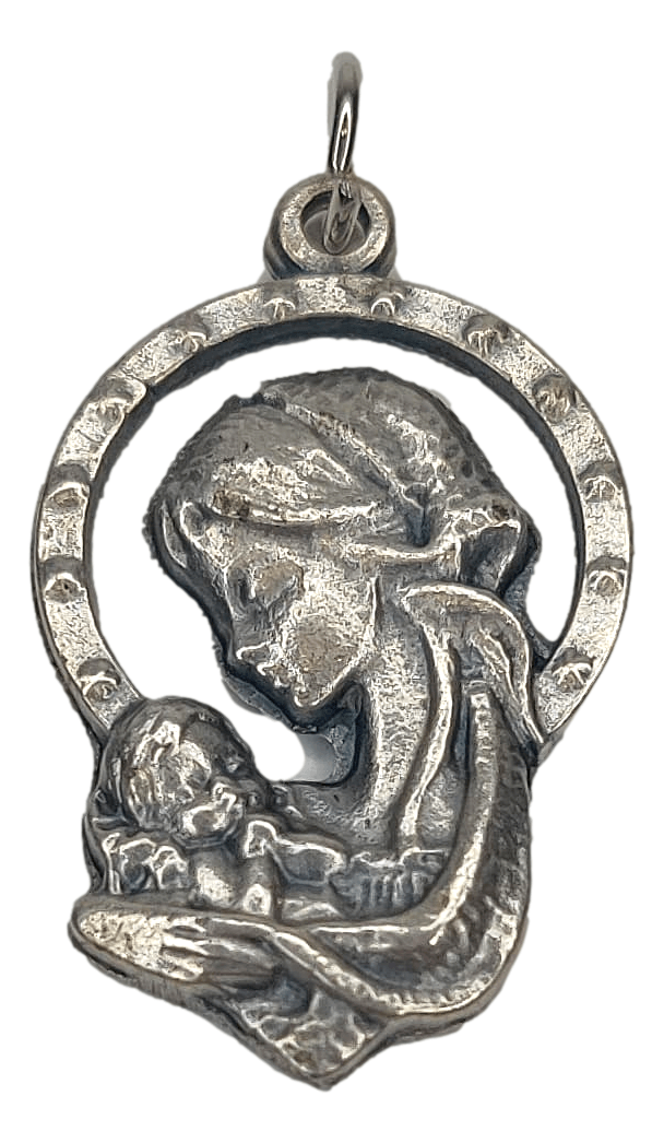 Medal Madonna And Child Rosary Part Alloy Metal 1.3 inches - Ysleta Mission Gift Shop- VOTED El Paso's Best Gift Shop