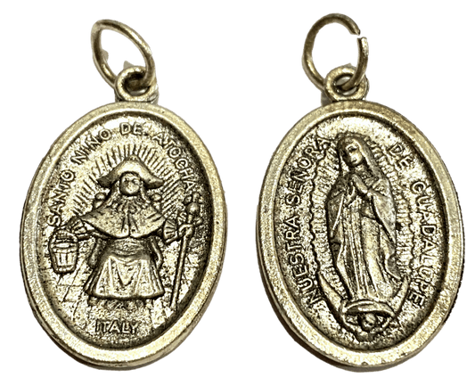 Saint Medal Opaque Santo Nino De Atocha Nuestra Senora De Guadalupe - Ysleta Mission Gift Shop