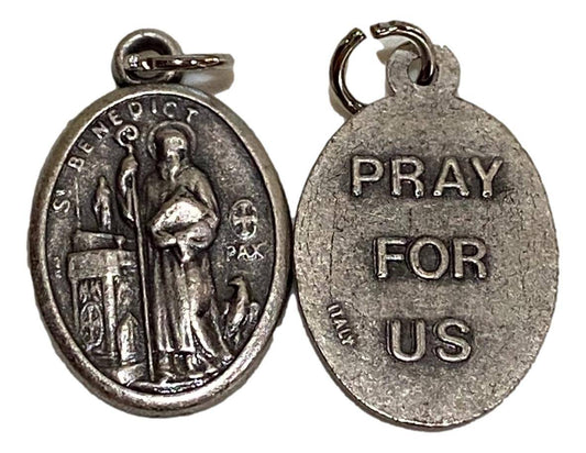 Saint Medal Oval Saint Benedict Pray For Us - Ysleta Mission Gift Shop