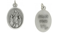 Medal Queen of the Most Holy Rosary Pray for Us Italian Double-Sided Silver Oxidized Metal Alloy 1 inch - Ysleta Mission Gift Shop- VOTED El Paso's Best Gift Shop