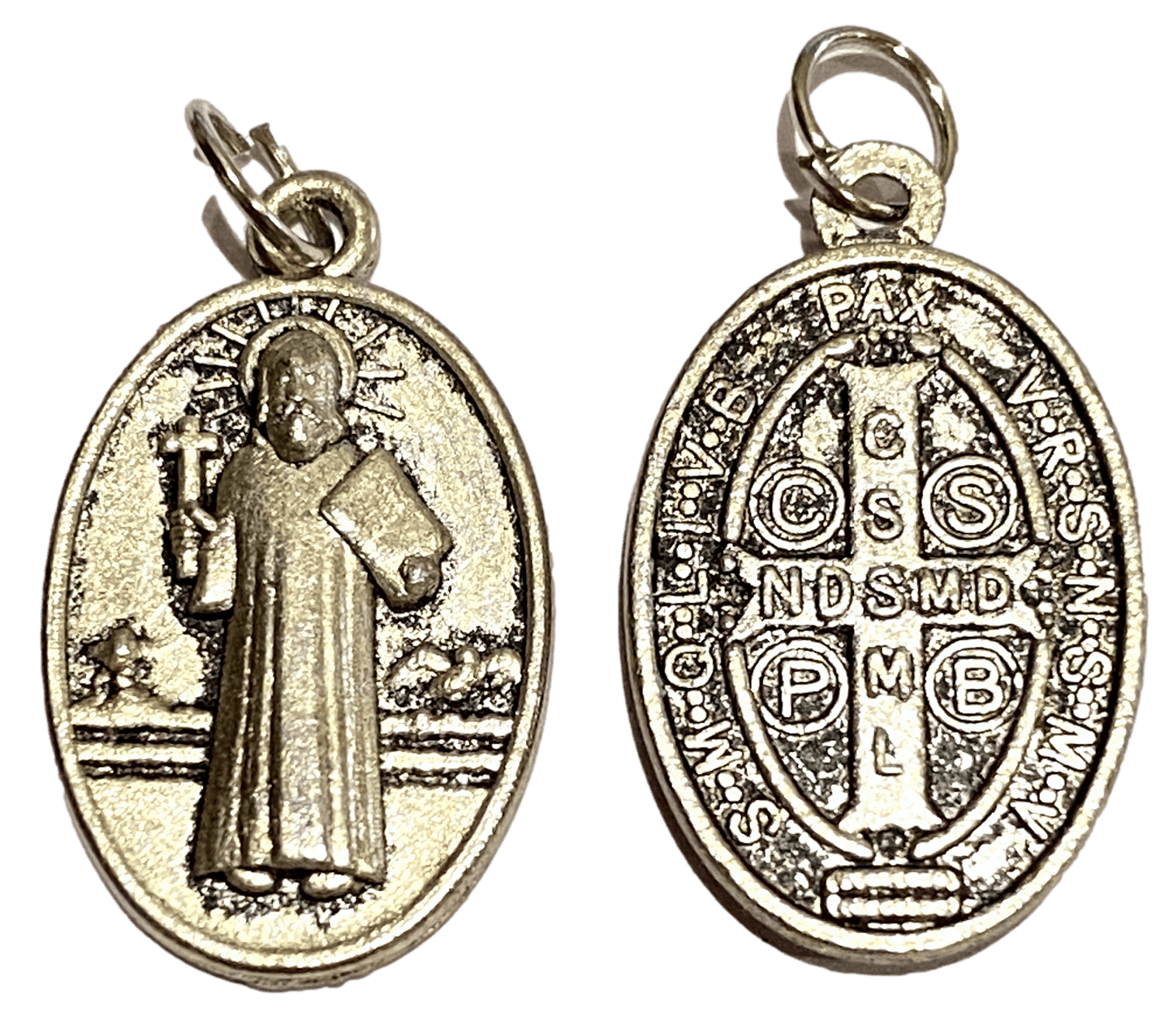 Saint Medal Saint Benedict Back Long Oval - Ysleta Mission Gift Shop