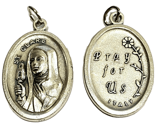 Saint Medal Saint Clare Pray for Us - Ysleta Mission Gift Shop