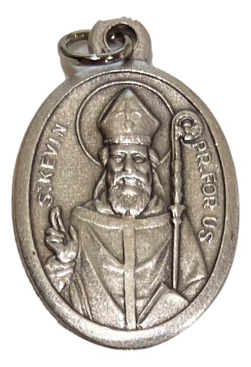 Saint Medal Saint Kevin Patron Saint Medal Saint of Dublin and Animals Pray for Us - Ysleta Mission Gift Shop