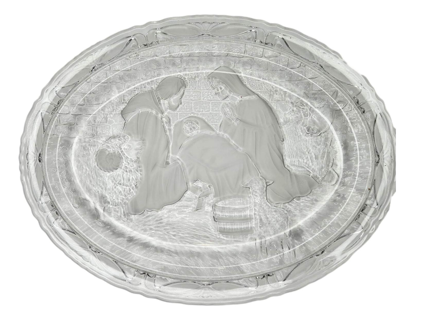 Nativity Frosted Plate L: 9.5 inches X W: 7 inches