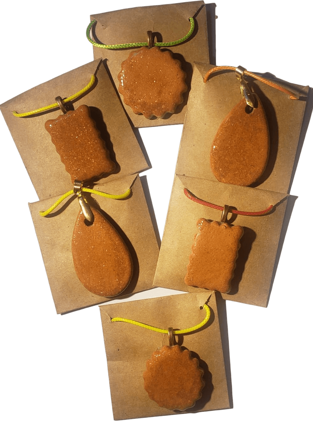 Necklace Set Micaceous Clay Pendant Handcrafted Shaped Designs Scalloped Edge2 inches H - Ysleta Mission Gift Shop- VOTED El Paso's Best Gift Shop