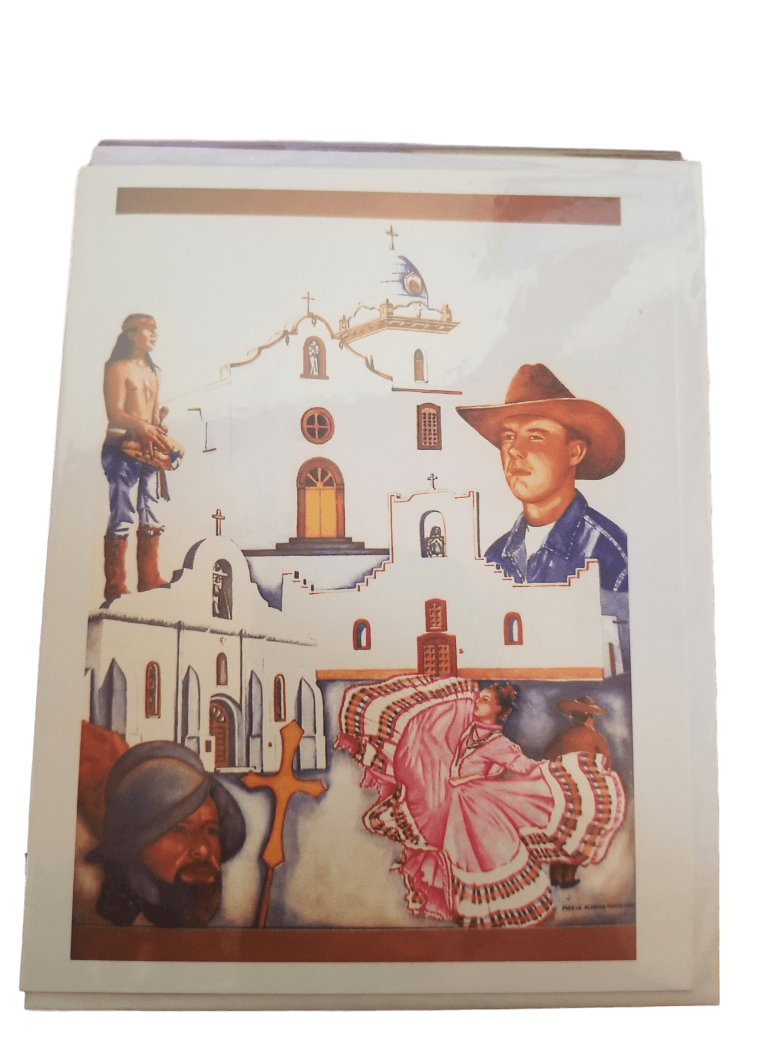 Note Card "Celebrate El Paso's Heritage" By Maria - Ysleta Mission Gift Shop- VOTED El Paso's Best Gift Shop