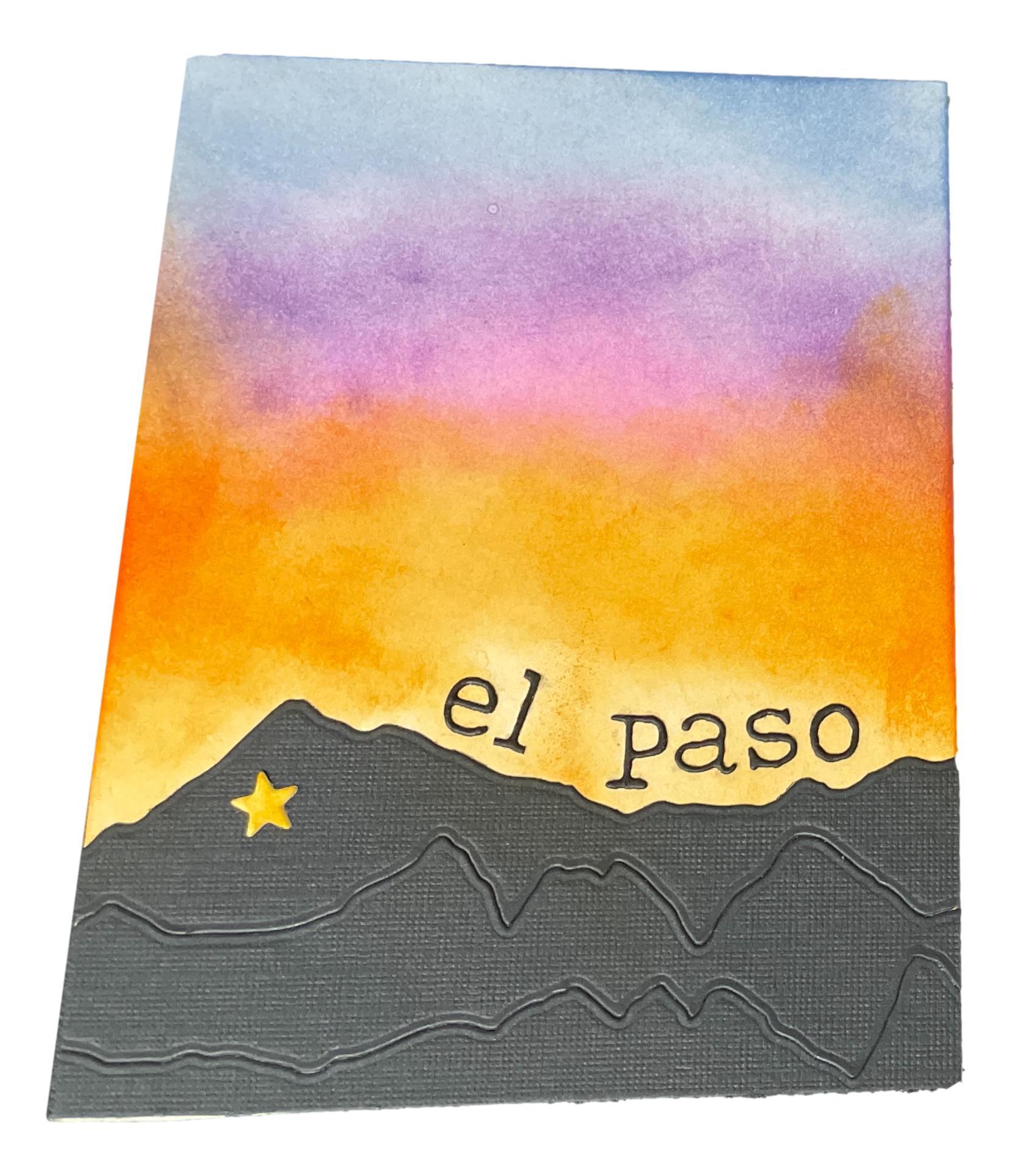 Souvenir Note Card El Paso Mountains Handcrafted
