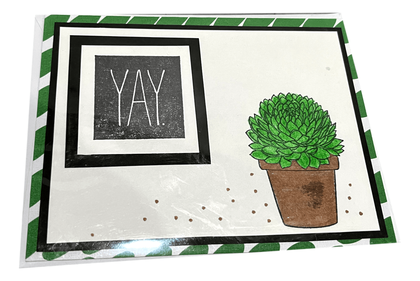 Note Card Miscellaneous Yay Plant Handcrafted by Local Artist 5.75 L x 4.5 W inches - Ysleta Mission Gift Shop- VOTED El Paso's Best Gift Shop