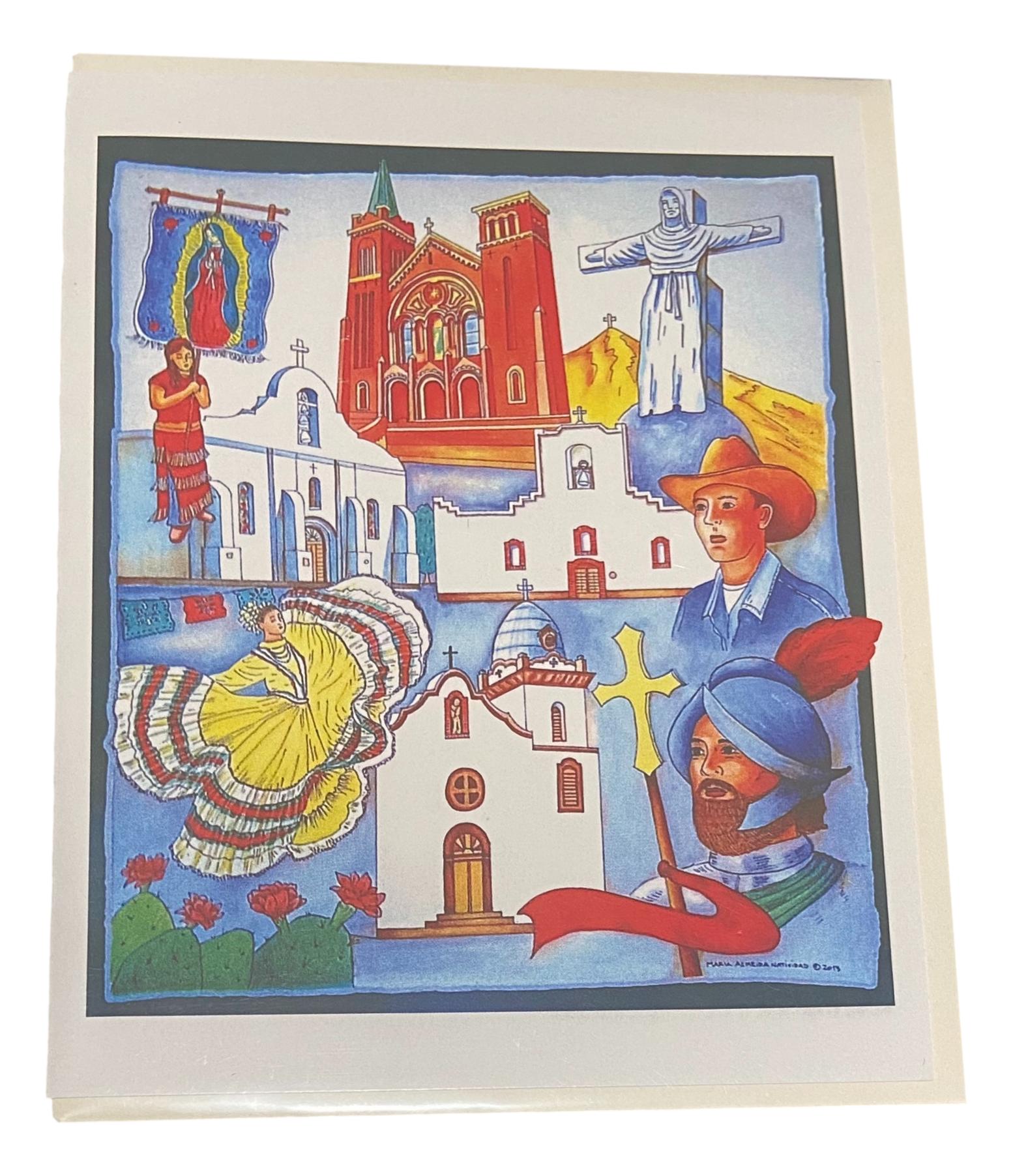 Note Card Souvenir El Paso Catholic Diocese 100th Celebration Poster Image 30" X 40" Handcrafted By Ysleta Mission Gift Shop - Ysleta Mission Gift Shop- VOTED El Paso's Best Gift Shop