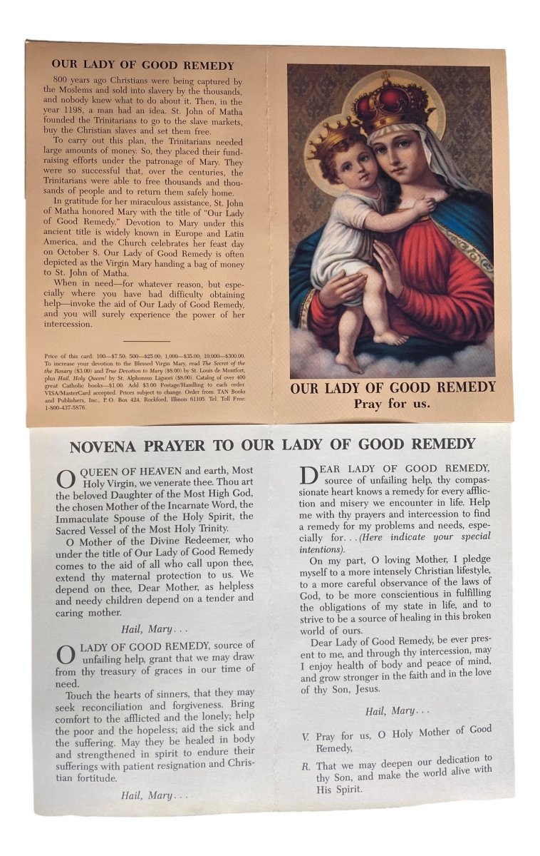 Novena Prayer To Our Lady Of Good Remedy - Ysleta Mission Gift Shop