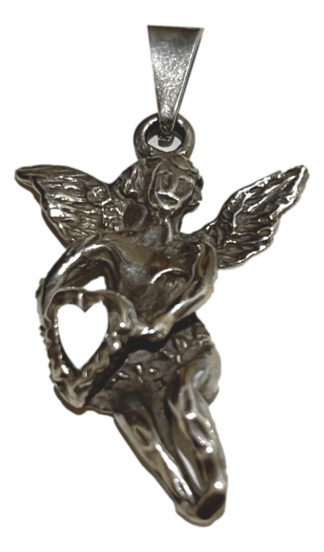 Pendant Cupid Heart Sterling Silver - Ysleta Mission Gift Shop