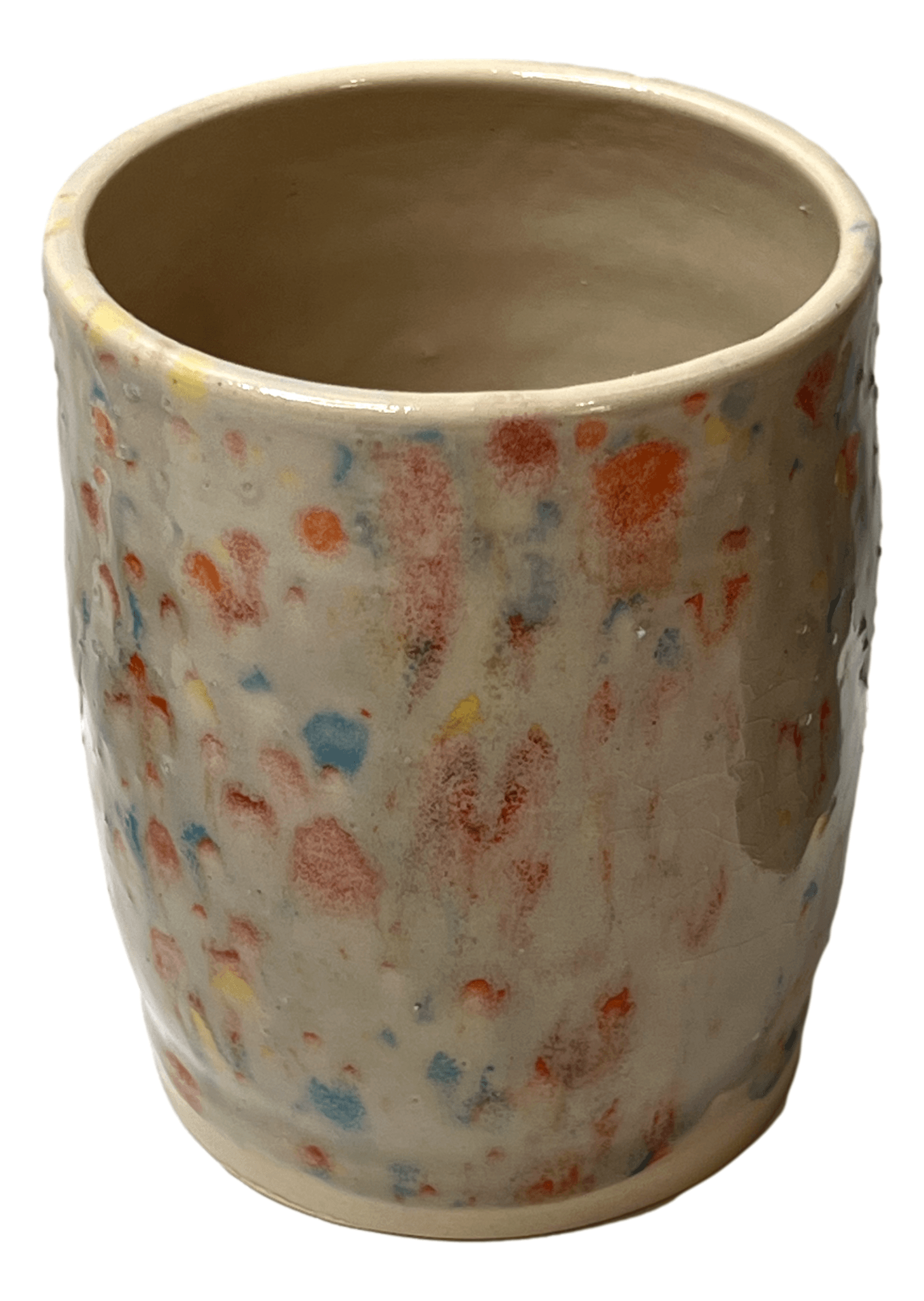Pottery Planter Pot Wheel Thrown Clay Creatively Glazed Handcrafted By New Mexico Artist H: 5 inches X W: 4 inches X D: 4.5 inches - Ysleta Mission Gift Shop- VOTED El Paso's Best Gift Shop