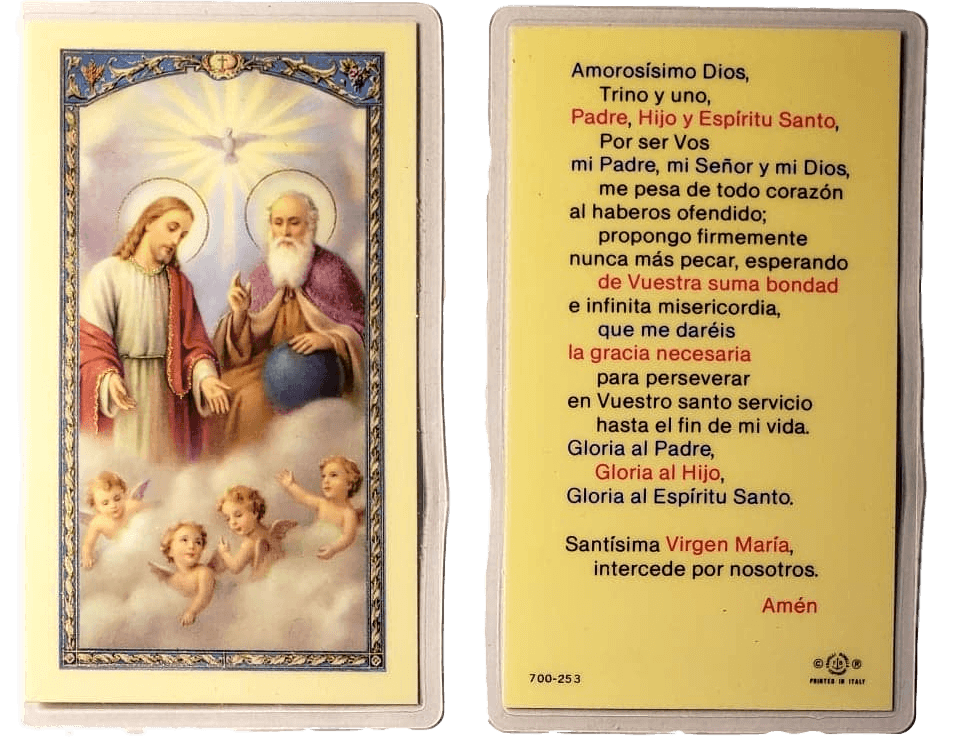 Prayer Card Amorosisimo Dios SPANISH Laminated 700-253 - Ysleta Mission Gift Shop- VOTED El Paso's Best Gift Shop