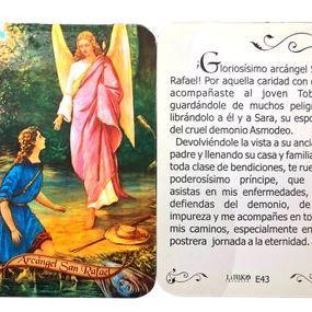 Prayer Card Arcangel San Rafael SPANISH Mini Pocket Laminated E43 - Ysleta Mission Gift Shop- VOTED El Paso's Best Gift Shop