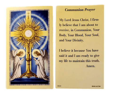 Prayer Card Communion Prayer No Laminated BC341 - Ysleta Mission Gift Shop- VOTED El Paso's Best Gift Shop