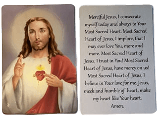 Prayer Card Merciful Jesus I Consecrate Myself Mini Pocket Laminated NC - Ysleta Mission Gift Shop- VOTED El Paso's Best Gift Shop