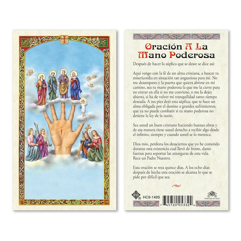 Prayer Card Novena Powerful Hand Hc9-149s - Ysleta Mission Gift Shop- VOTED El Paso's Best Gift Shop