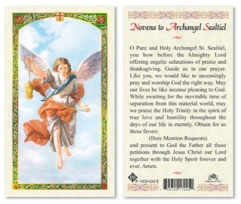 Prayer Card Novena To Archangel Sealtiel Laminated HC9-534E - Ysleta Mission Gift Shop- VOTED El Paso's Best Gift Shop