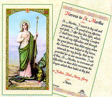 Prayer Card Novena To Saint Martha Laminated HC9-064E - Ysleta Mission Gift Shop- VOTED El Paso's Best Gift Shop